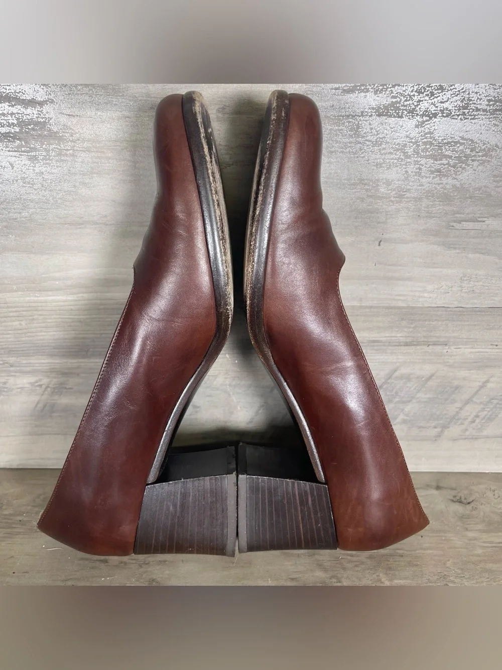 Coach‎ Womens 8.5 Brown Leather City Mid Heel Pump W/ Box Vintage Professional